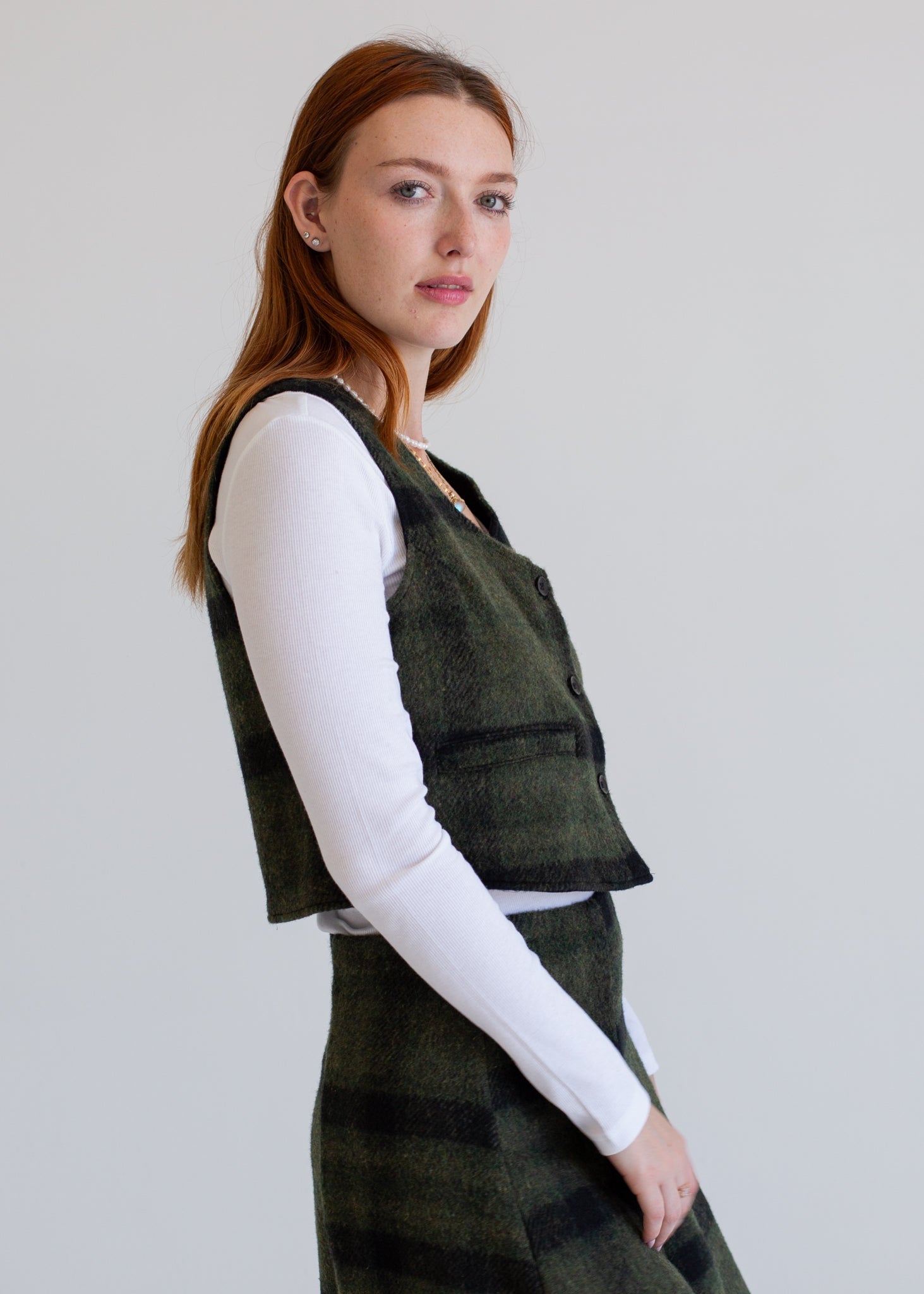 Wool Vest in S view 4 - Wool Vest Mens (layer)