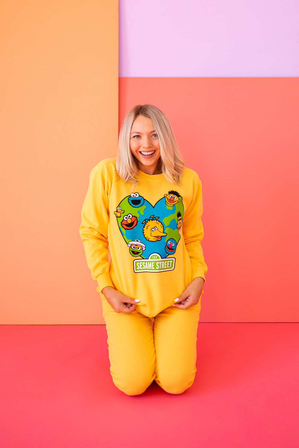 World Heart Sesame Sweatshirt Yellow view 3 (top) - disney world heart sweatshirt, dandy worldwide hear - shop at us.meeeshop