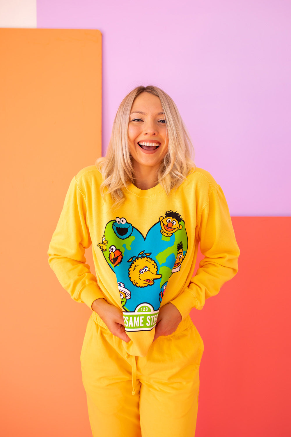 World Heart Sesame Sweatshirt view 5 (top) - disney world heart sweatshirt, dandy worldwide heart sweat - shop at us.meeeshop