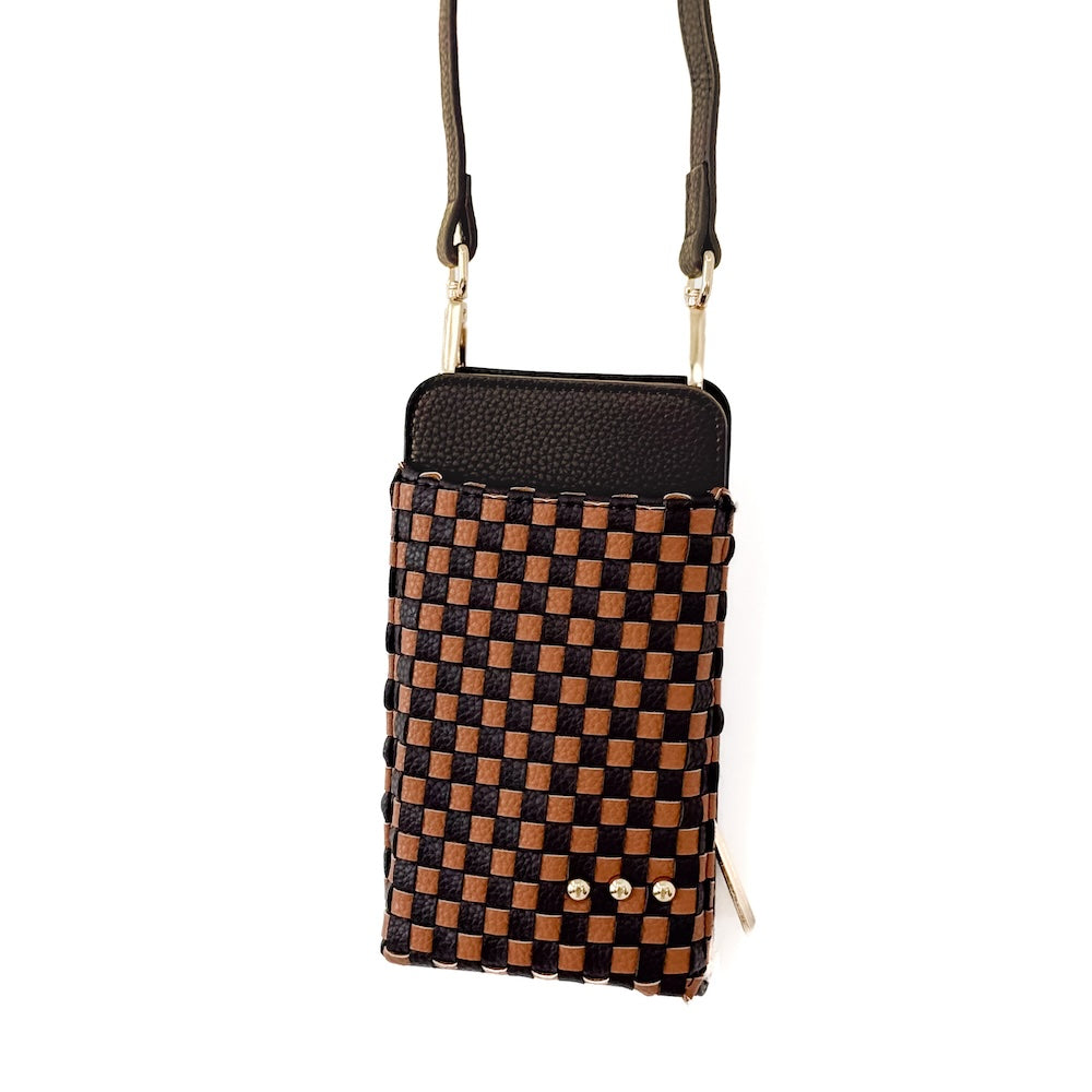 Woven Double Duty Phone Bag in Woven Cream view 4 - Woven Bag Double Strap