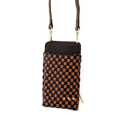Woven Double Duty Phone Bag in Woven Cream view 4 - Woven Bag Double Strap