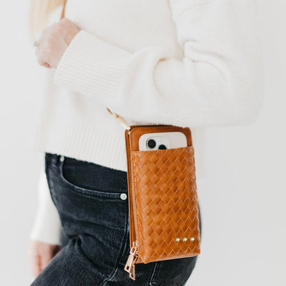 Woven Double Duty Phone Bag in Woven Gray view 9 - Woven Bag Double Strap