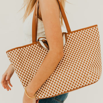 Woven Tiffany Organizer Tote Bag - MeeeShop Women's Fashion