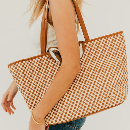 Woven Tiffany Organizer Tote Bag - MeeeShop Women's Fashion