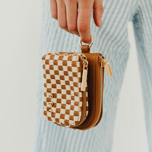Woven Cameron Double Zip Clippable Card Wallet