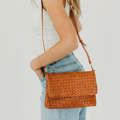 Wrenlee Woven Flap Crossbody Handbag - MeeeShop Women's Fashion