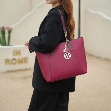 Ximena Tote Bag and Wallet Set in Brown view 2 - Ximena Bags (one-piece)
