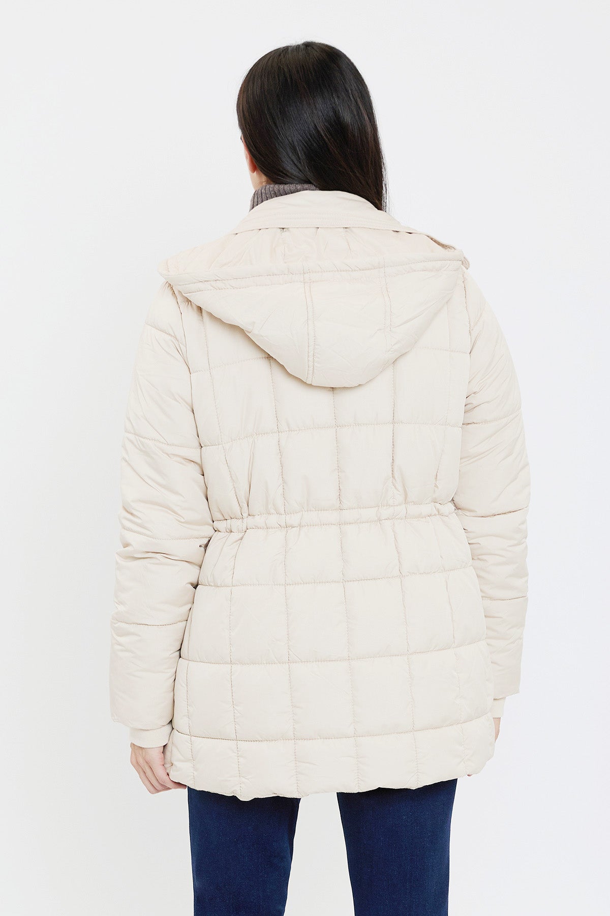 Ymi Detailed Snap Puffer Jacket in Olive view 14 - Full Snap Jacket (layer)