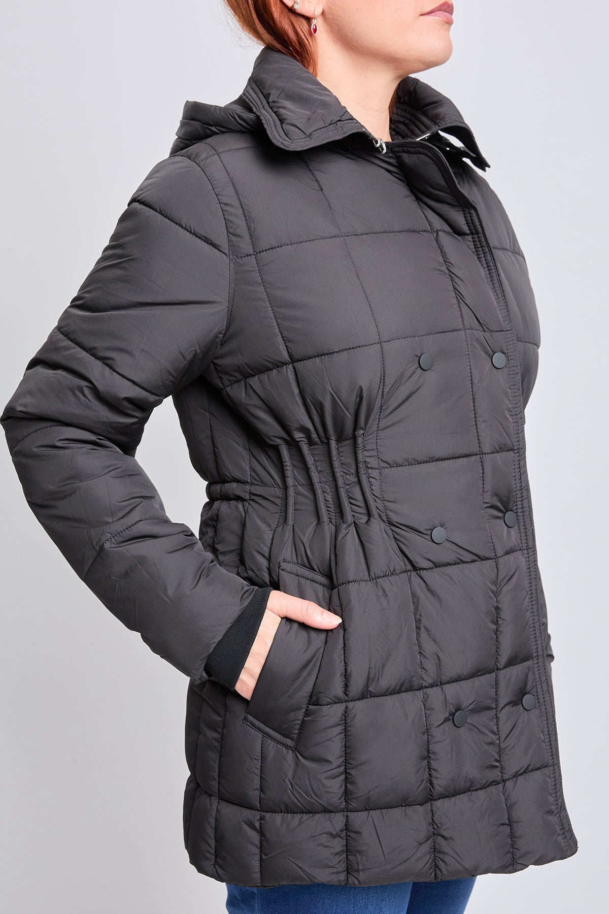 Ymi Detailed Snap Puffer Jacket view 31 - Full Snap Jacket (layer)