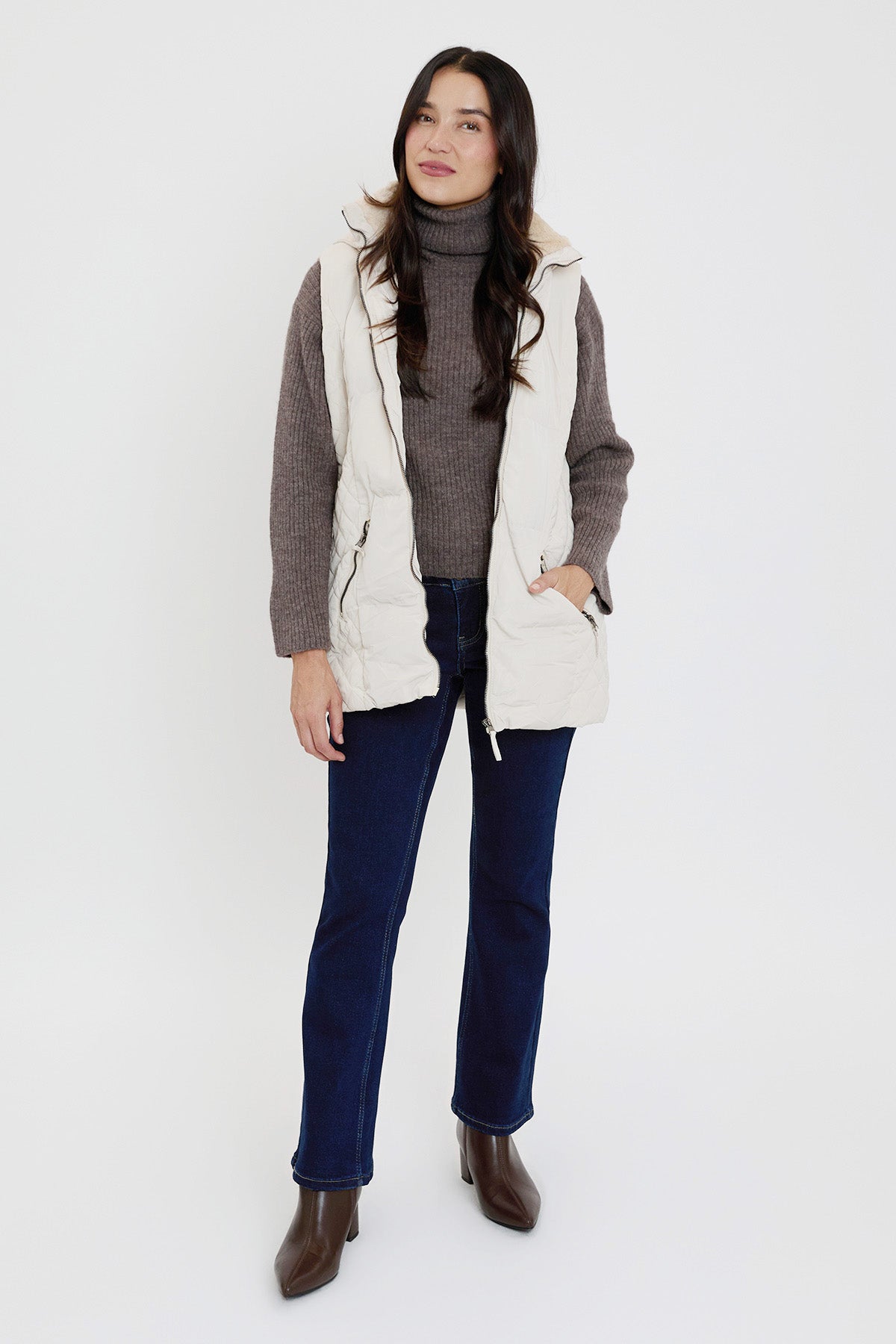 Ymi Faux Fur Puffer Vest view 21 (layer)