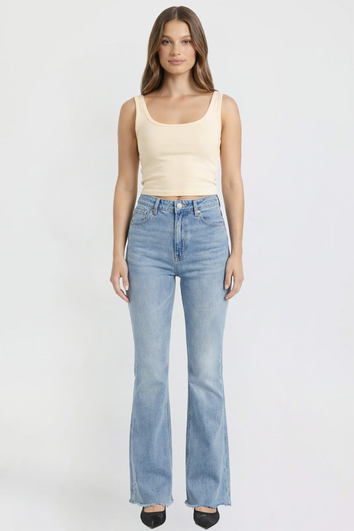 Ymi Women’s Double Yoke Bootcut Jeans in C Sky Blue - Women'S Double Jeans (bottom)