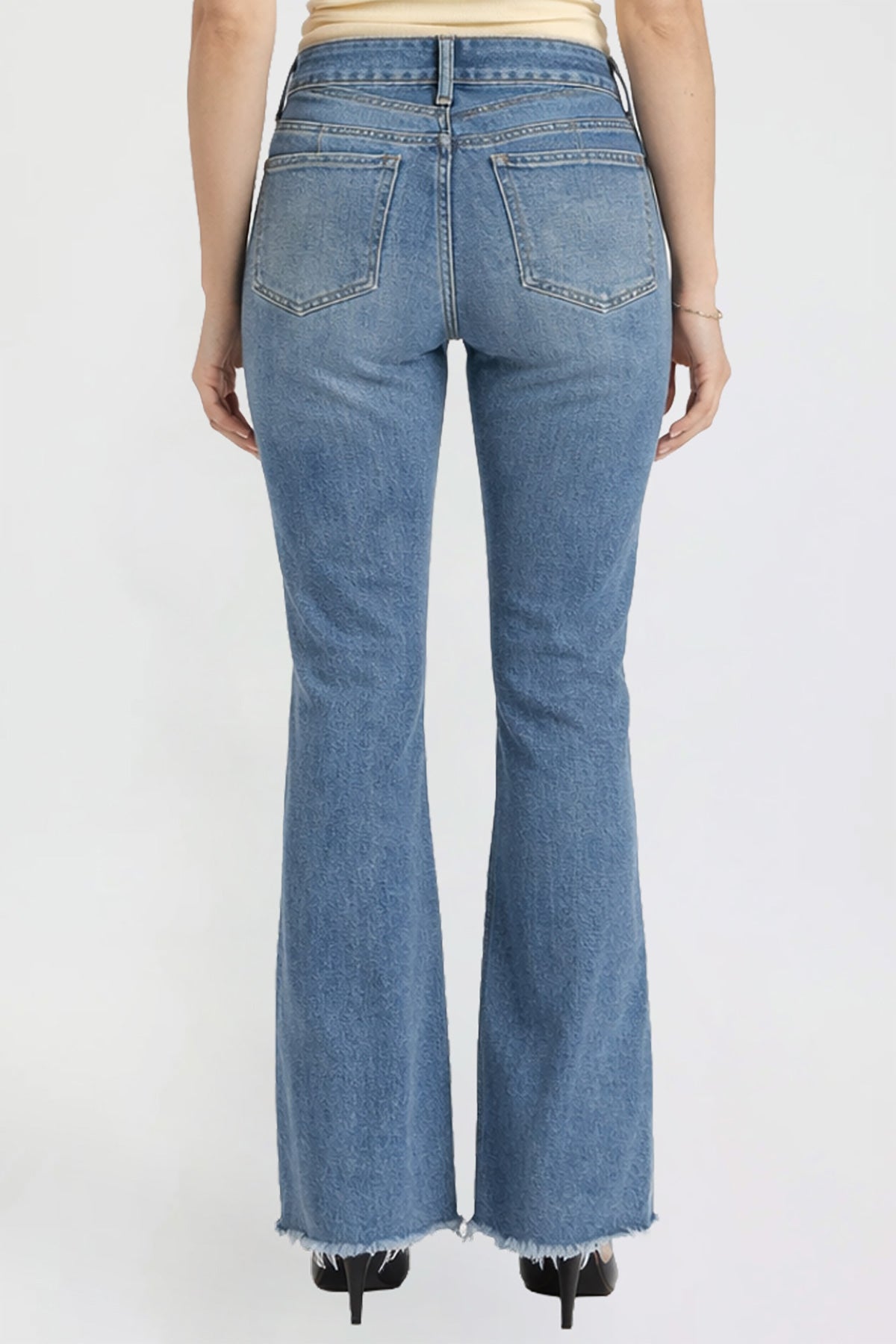 Ymi Women’s Double Yoke Bootcut Jeans in M Medium Blue view 11 - Women'S Double Jeans (bottom)
