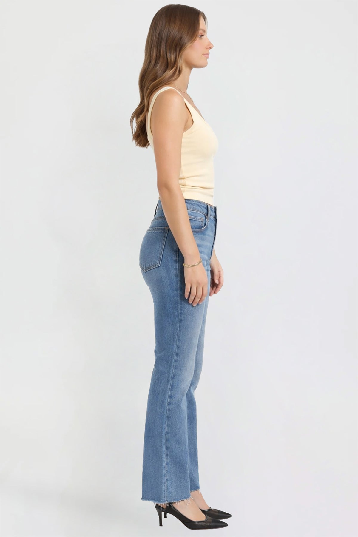 Ymi Women’s Double Yoke Bootcut Jeans in M Medium Blue view 13 - Women'S Double Jeans (bottom)