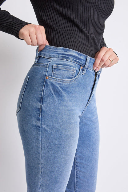 Ymi Women's High Rise Basic 5 Pocket Straight Jeans in M Medium Blue view 3 - High-Waisted - Ymi Womens Pants (bottom)