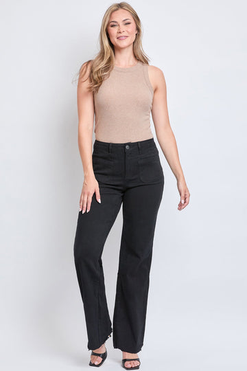 Ymi Women's High Rise Snip to Fit Wide Leg Pant - MeeeShop Women's Fashion