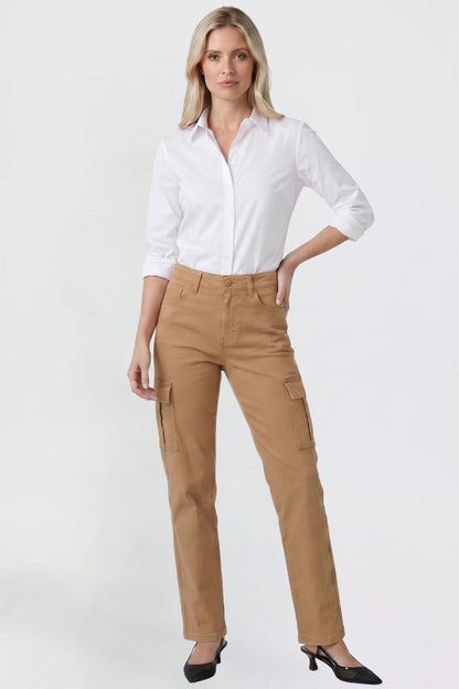 Ymi Women's Hyperstretch Straight Cargo Pants view 7 - Comfort Stretch (bottom)