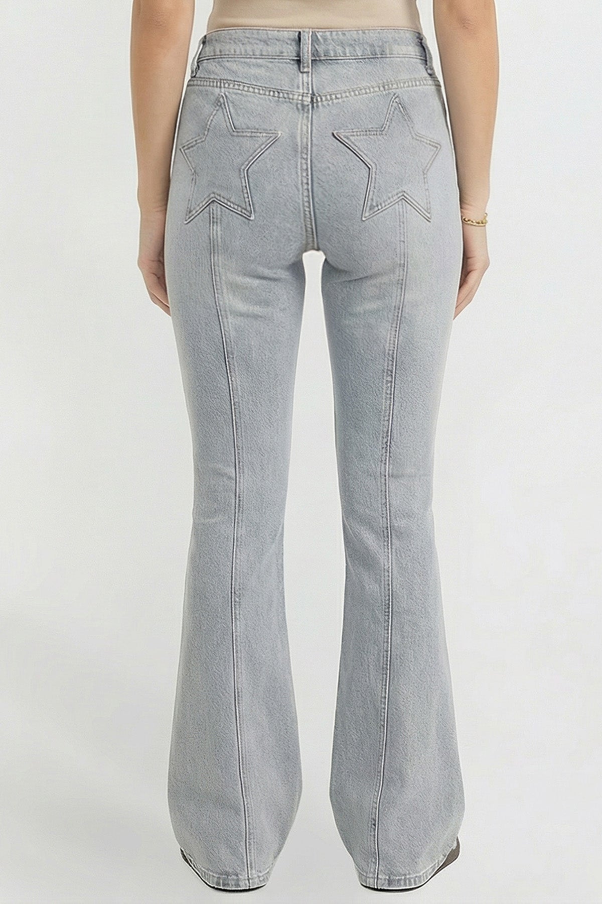 Ymi Women's Jessie Bootcut Star Patch Jeans in L Light Blue view 4 - Jessie Toy Story Jeans Women (bottom)