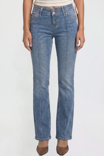 Ymi Women's Jessie Mid Rise Bootcut Jeans in M Medium Blue view 10 - Jessie Toy Story Jeans Women (bottom)