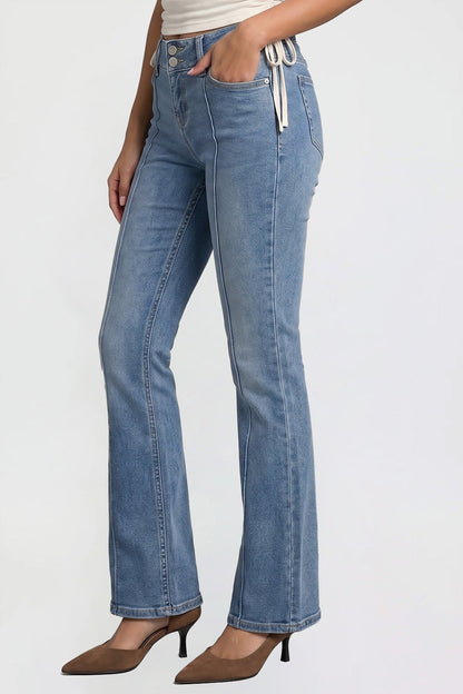 Ymi Women's Jessie Mid Rise Bootcut Jeans in M Medium Blue view 11 - Jessie Toy Story Jeans Women (bottom)