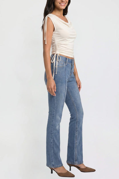 Ymi Women's Jessie Mid Rise Bootcut Jeans in M Medium Blue view 13 - Jessie Toy Story Jeans Women (bottom)
