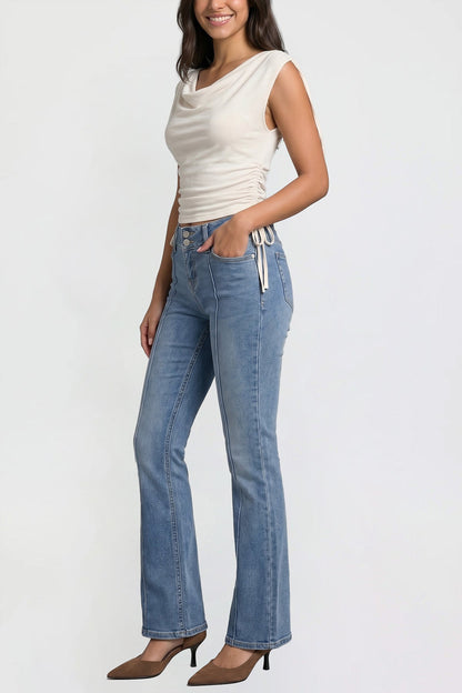 Ymi Women's Jessie Mid Rise Bootcut Jeans in M Medium Blue view 14 - Jessie Toy Story Jeans Women (bottom)