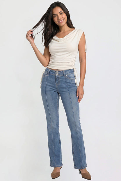 Ymi Women's Jessie Mid Rise Bootcut Jeans in M Medium Blue view 8 - Jessie Toy Story Jeans Women (bottom)