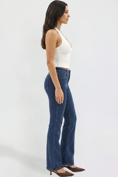 Ymi Women's Jessie Mid Rise Bootcut Jeans in N Indigo Blue view 5 - Jessie Toy Story Jeans Women (bottom)