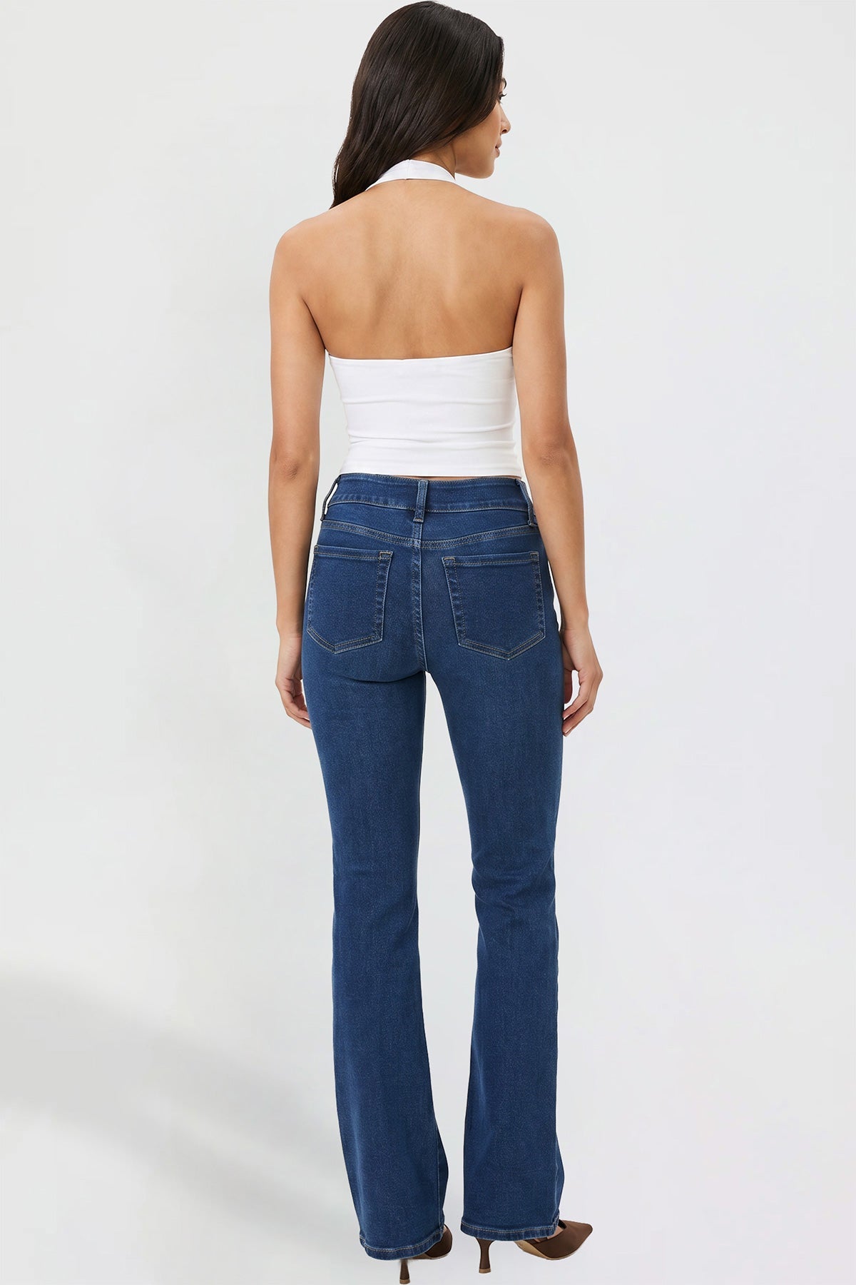 Ymi Women's Jessie Mid Rise Bootcut Jeans in N Indigo Blue view 6 - Jessie Toy Story Jeans Women (bottom)