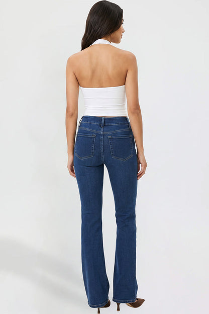 Ymi Women's Jessie Mid Rise Bootcut Jeans in N Indigo Blue view 6 - Jessie Toy Story Jeans Women (bottom)