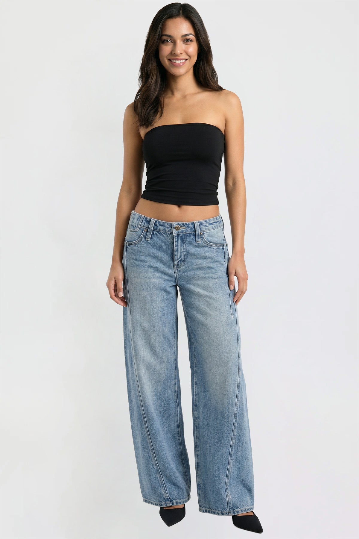 Ymi Women's Joey Seamed Ultra Wide Leg Jeans view 15 - Women'S Joey Jeans (bottom)