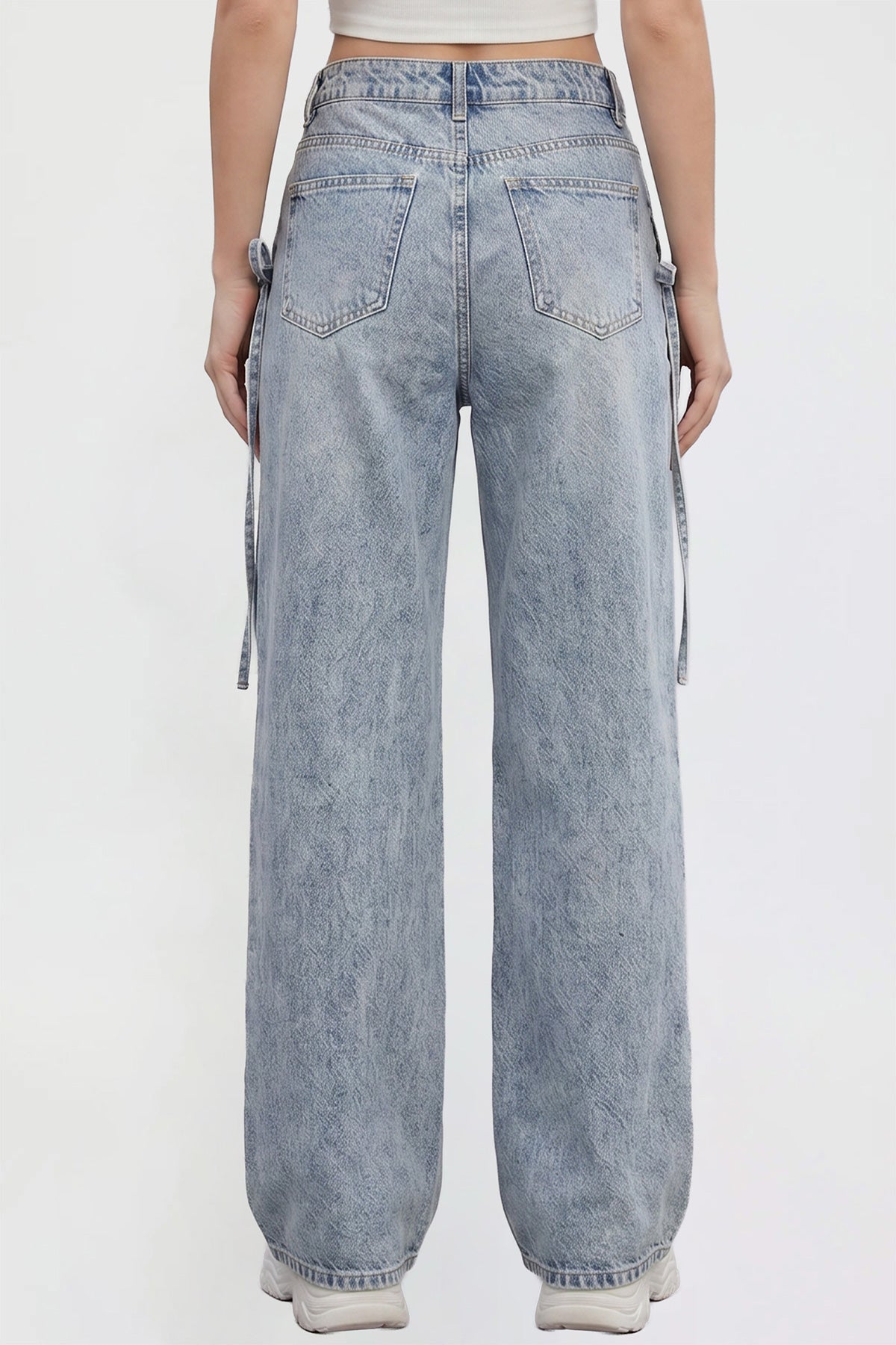 Ymi Women's Joey Ultra Wide Leg Jeans in M Medium Blue view 4 - Women'S Joey Jeans (bottom)