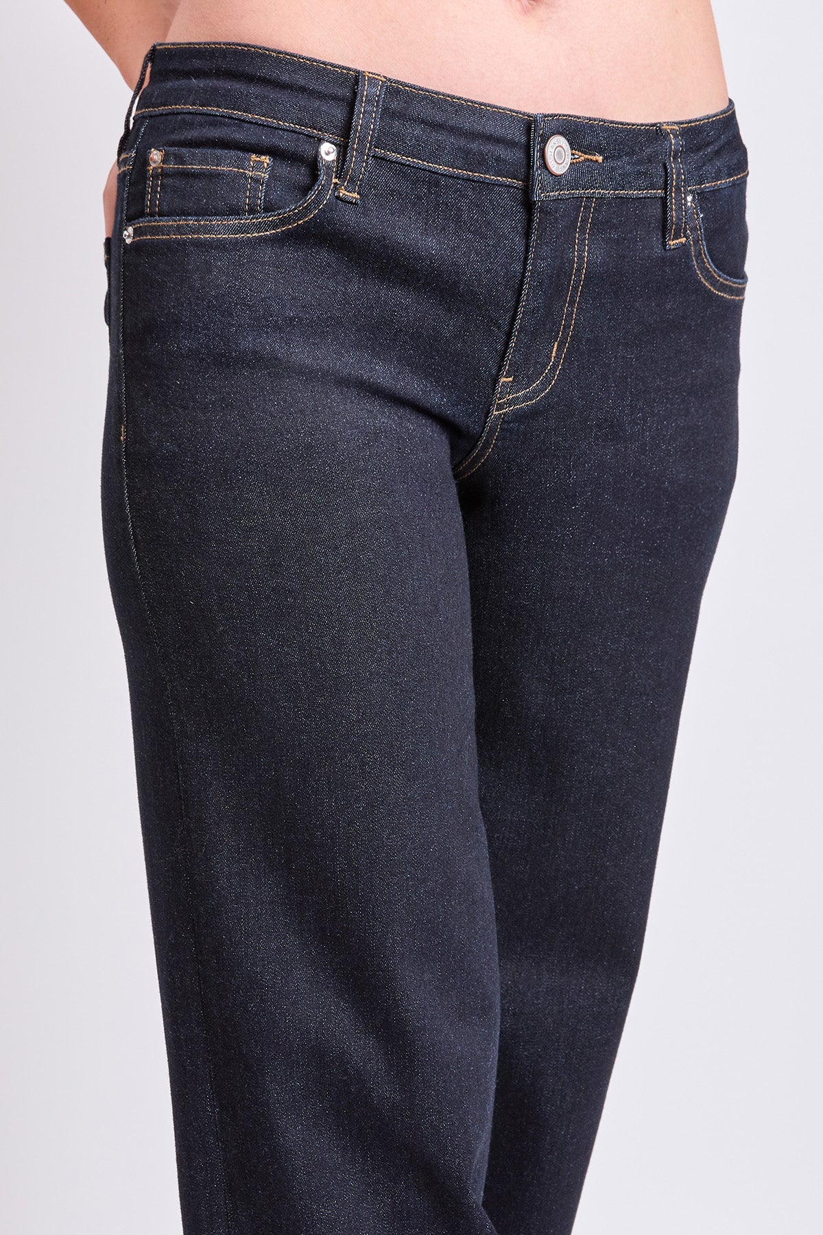 Ymi Women's Low Rise Wide Leg Cuff Jeans in D Dark Blue view 6 - Ymi Womens Pants (bottom)