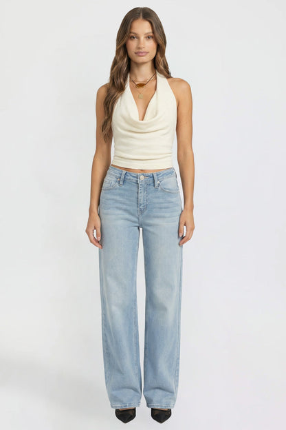 Ymi Women's Luxe Bella Wide Leg Jeans - MeeeShop Women's Fashion