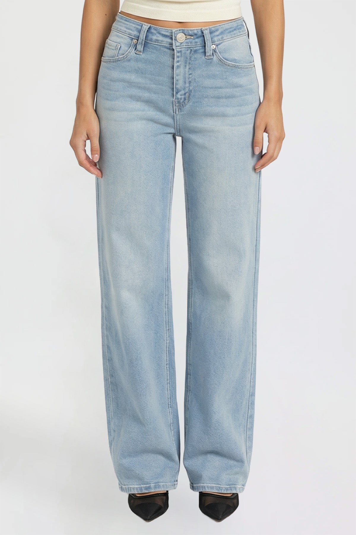 Ymi Women's Luxe Bella Wide Leg Jeans - MeeeShop Women's Fashion