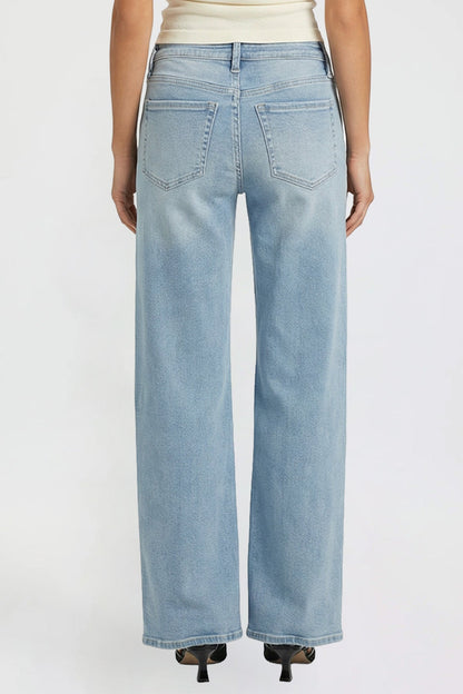 Ymi Women's Luxe Bella Wide Leg Jeans - MeeeShop Women's Fashion