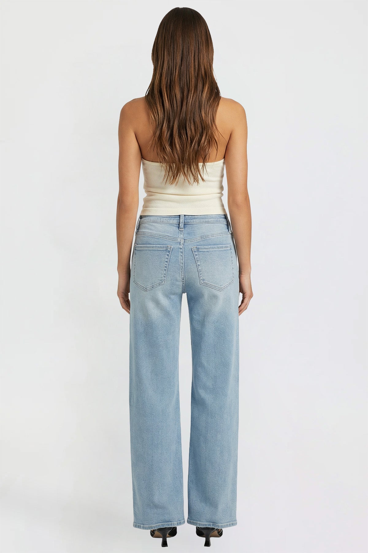Ymi Women's Luxe Bella Wide Leg Jeans - MeeeShop Women's Fashion
