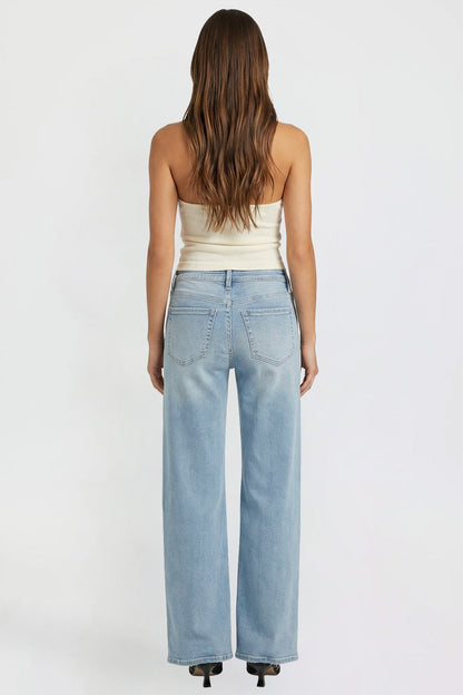 Ymi Women's Luxe Bella Wide Leg Jeans - MeeeShop Women's Fashion