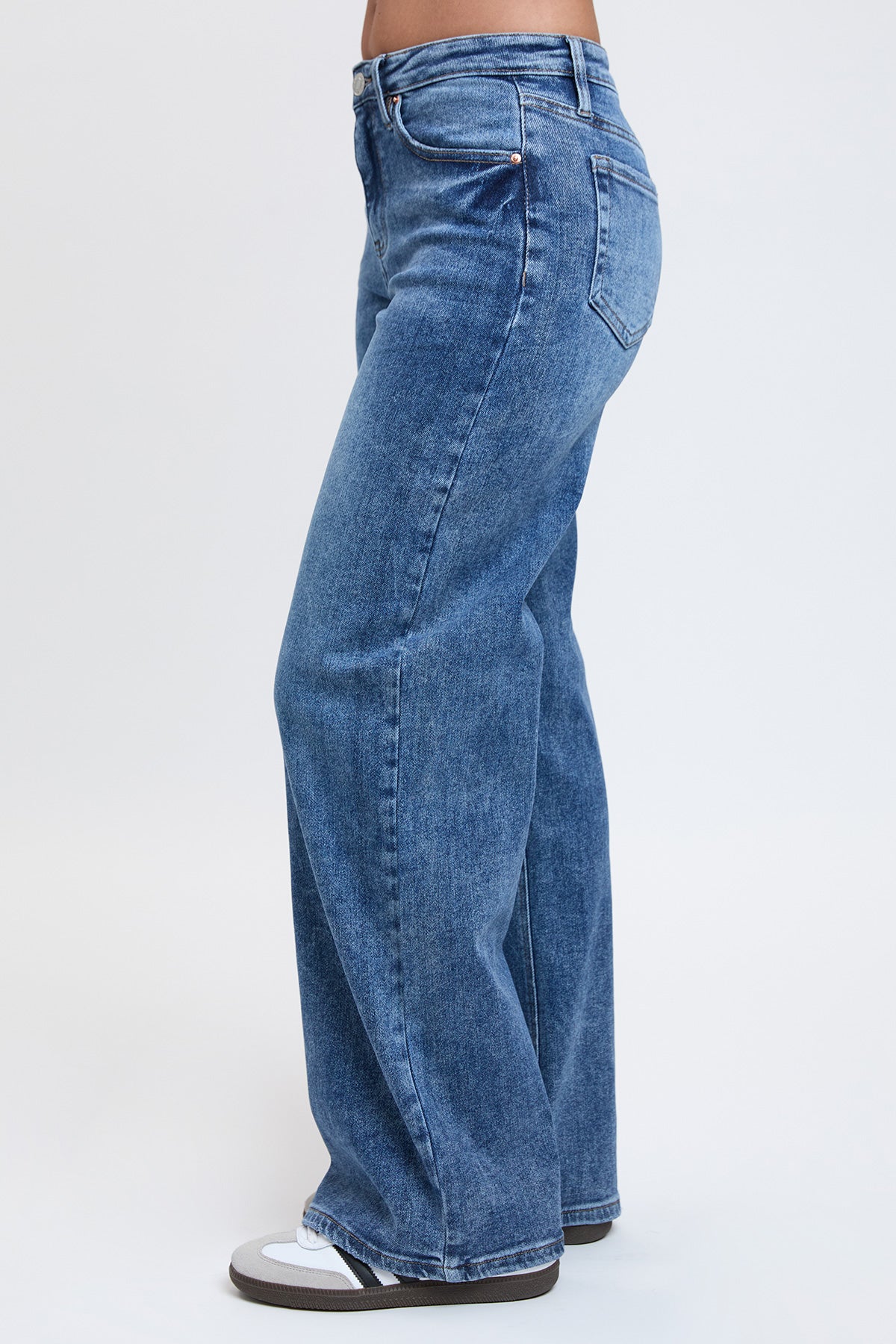Ymi Women's Luxe Bella Wide Leg Jeans in M Medium Blue view 10 - Ymi Womens Pants (bottom)