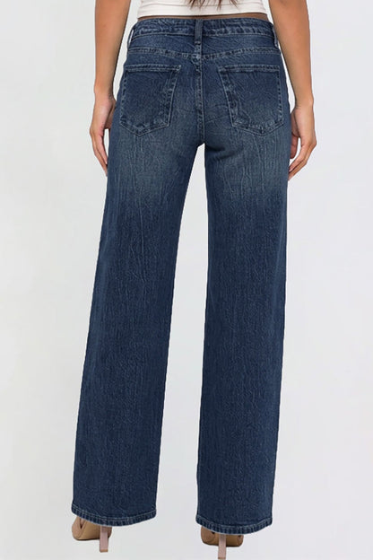 Ymi Women's Luxe Britney Wide Leg Jeans in E Royal Blue view 11 - Women'S Luxe Jeans (bottom)