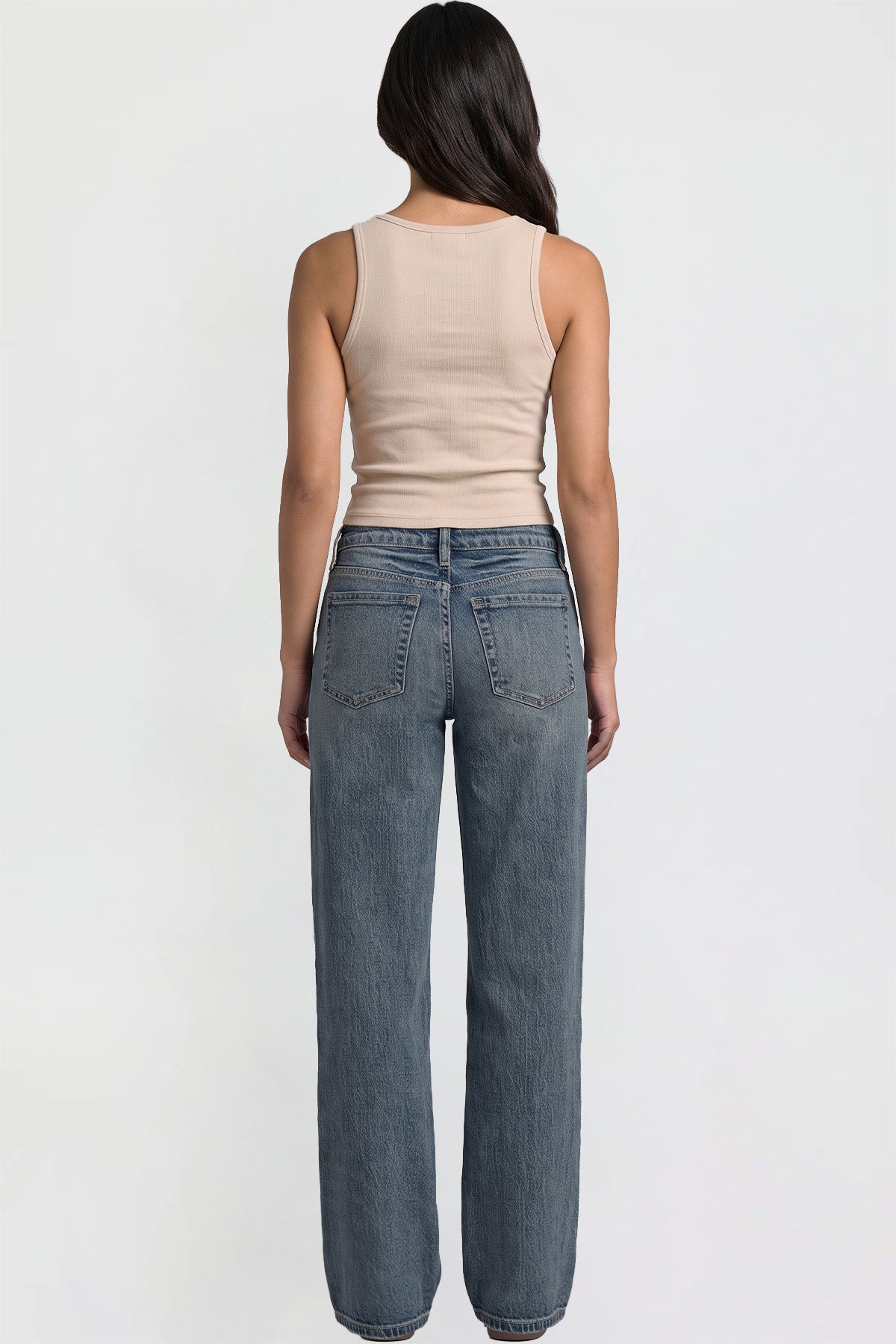 Ymi Women's Luxe Britney Wide Leg Jeans in N Indigo Blue view 12 - Women'S Luxe Jeans (bottom)