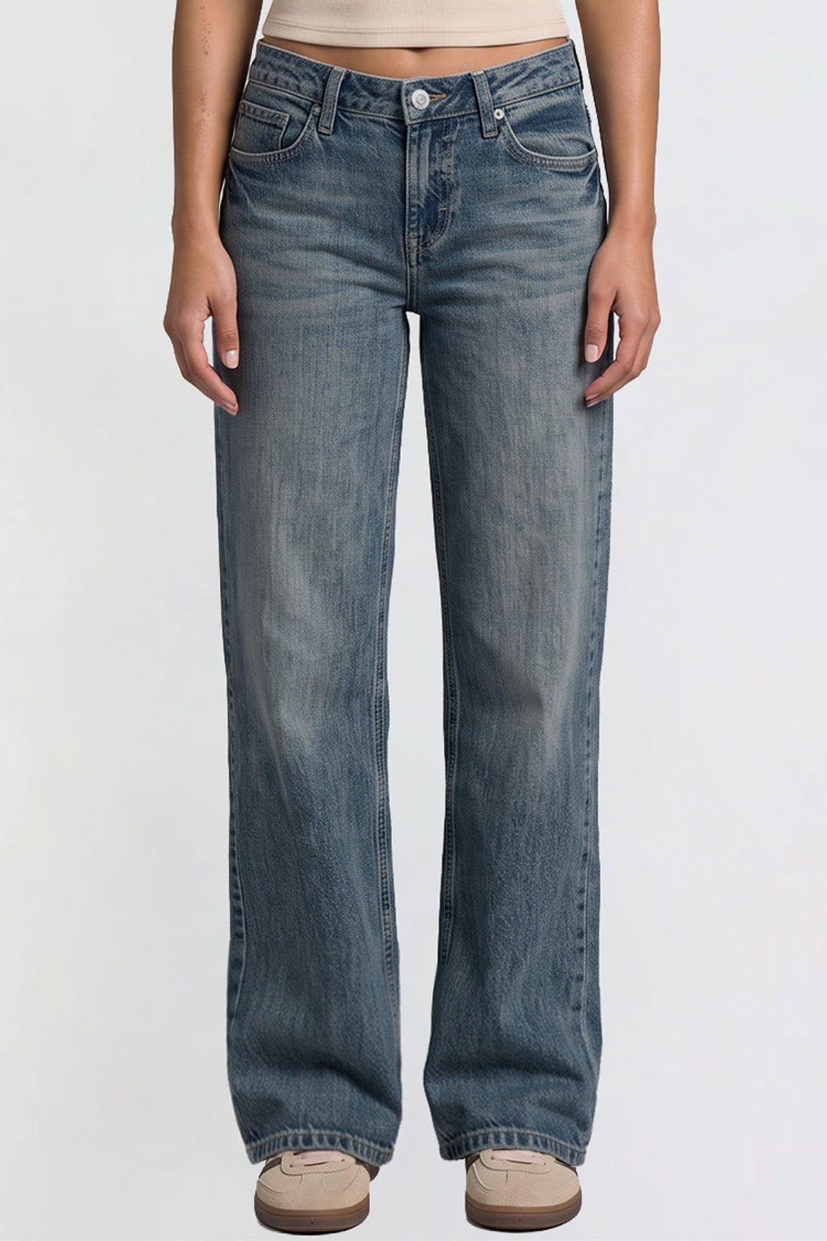 Ymi Women's Luxe Britney Wide Leg Jeans in N Indigo Blue view 9 - Women'S Luxe Jeans (bottom)