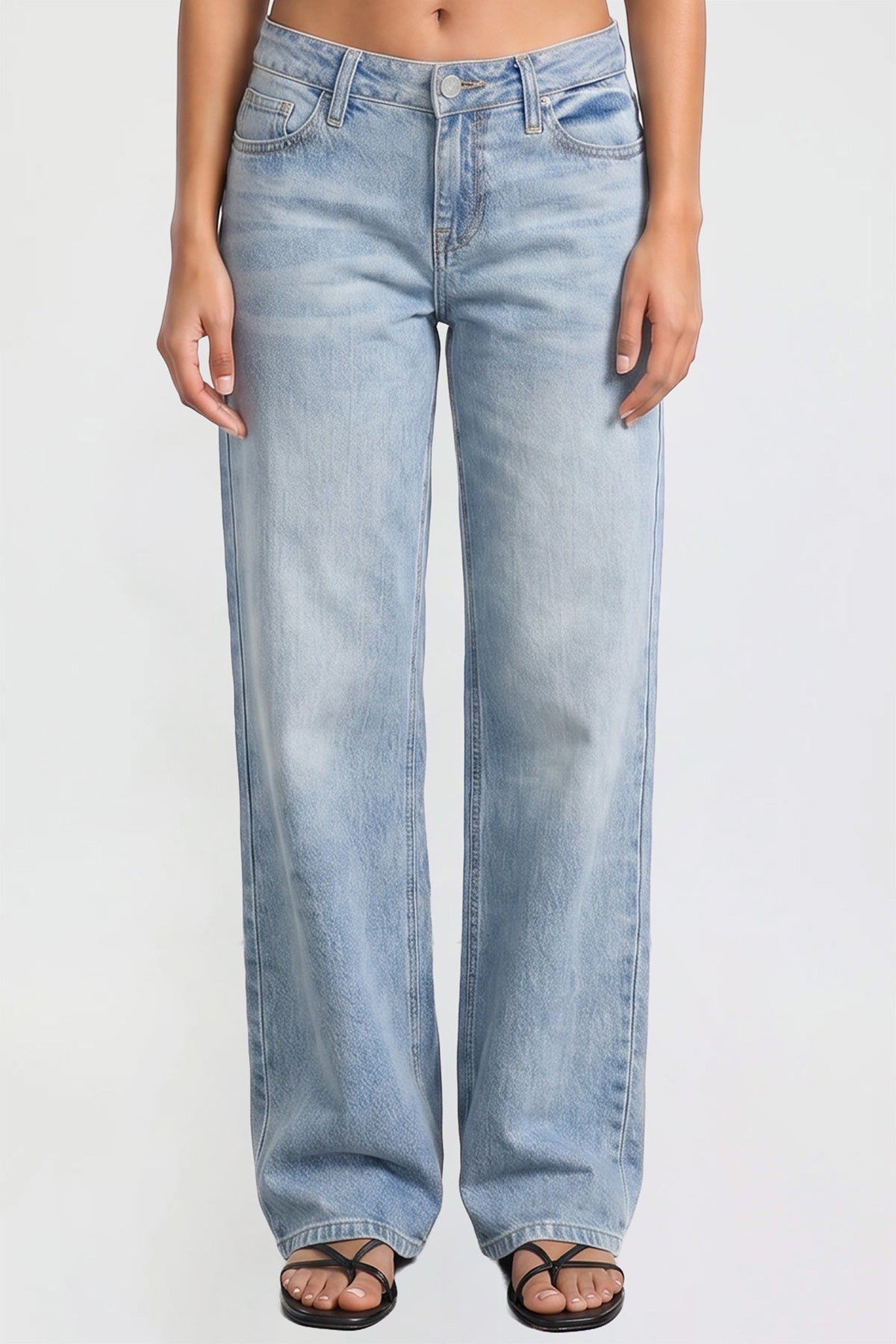 Ymi Women's Luxe Britney Wide Leg Jeans in R Olympic Blue view 2 - Women'S Luxe Jeans (bottom)