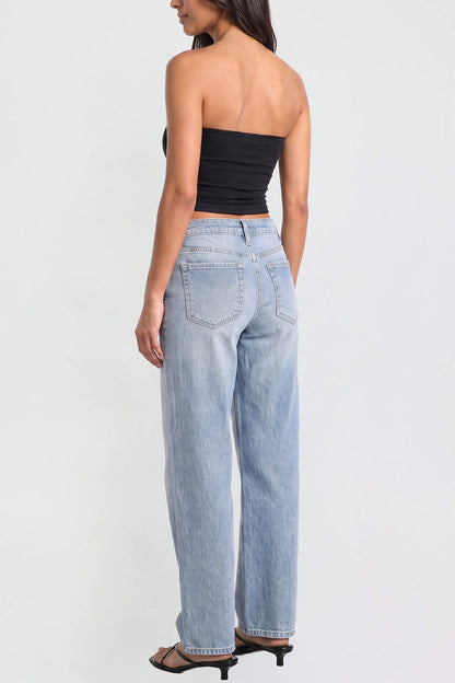 Ymi Women's Luxe Britney Wide Leg Jeans in R Olympic Blue view 3 - Women'S Luxe Jeans (bottom)
