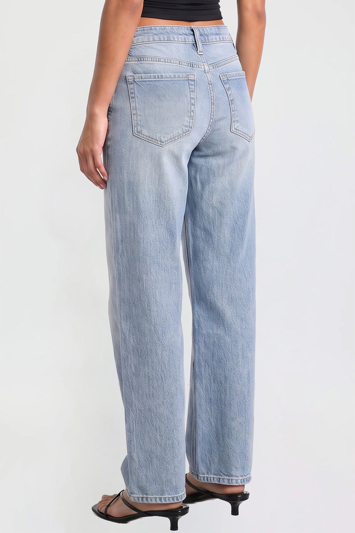 Ymi Women's Luxe Britney Wide Leg Jeans in R Olympic Blue view 4 - Women'S Luxe Jeans (bottom)