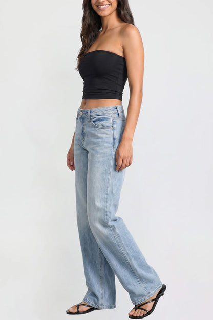 Ymi Women's Luxe Britney Wide Leg Jeans in R Olympic Blue view 5 - Women'S Luxe Jeans (bottom)