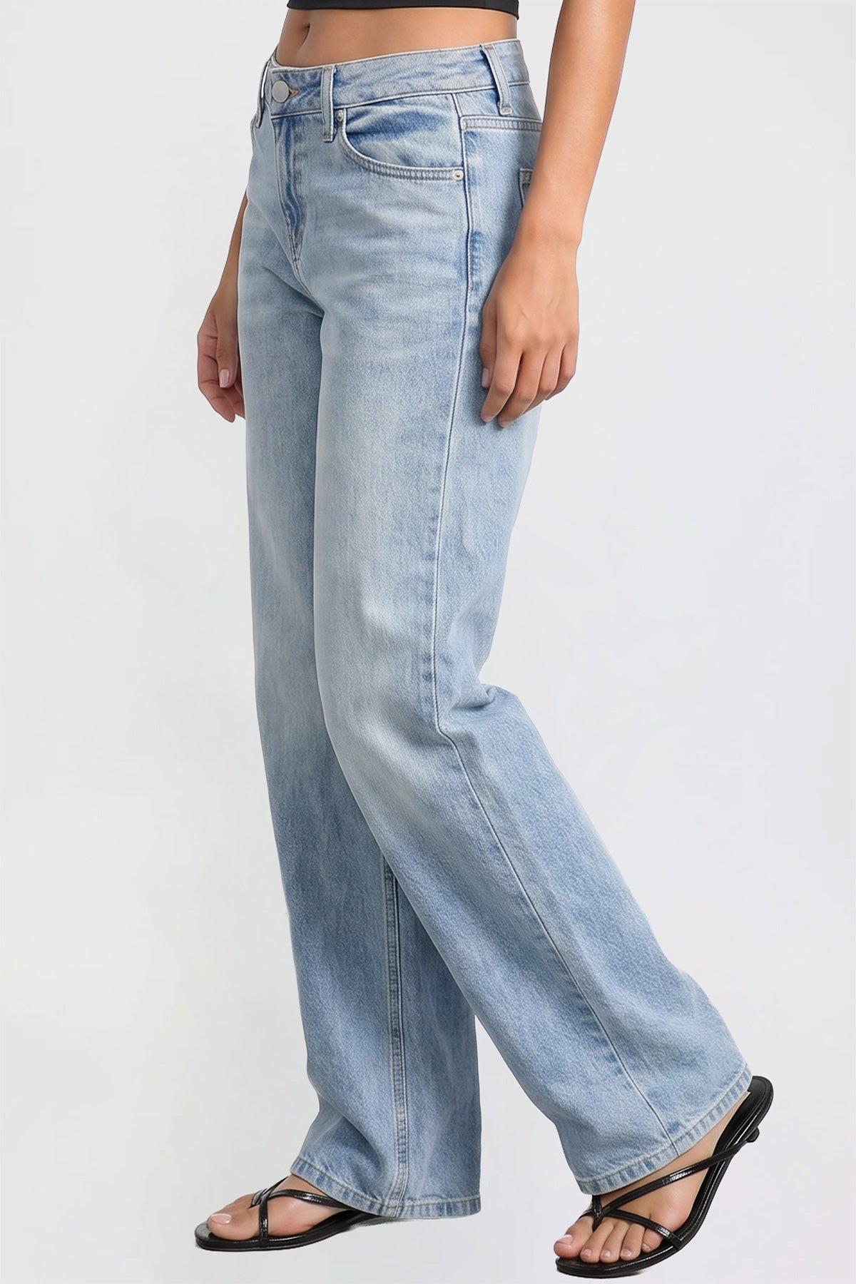 Ymi Women's Luxe Britney Wide Leg Jeans in R Olympic Blue view 6 - Women'S Luxe Jeans (bottom)