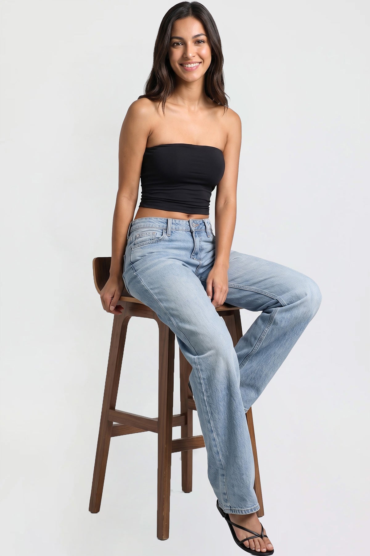 Ymi Women's Luxe Britney Wide Leg Jeans in R Olympic Blue view 7 - Women'S Luxe Jeans (bottom)