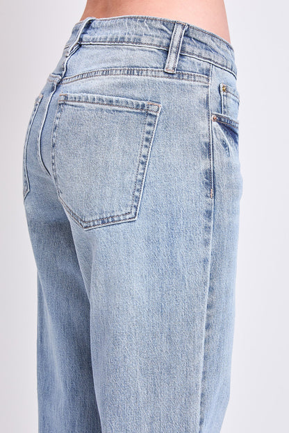 Ymi Women's Luxe Britney Wide Leg Jeans in V1 Tinted Vintage Blue view 12 - Women'S Luxe Jeans (bottom)