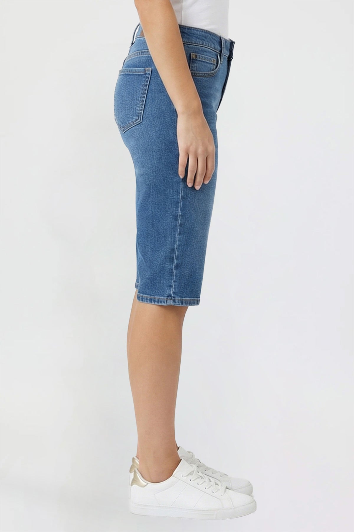 Ymi Women's Luxe Essential Capri in N Indigo Blue view 10 (bottom)