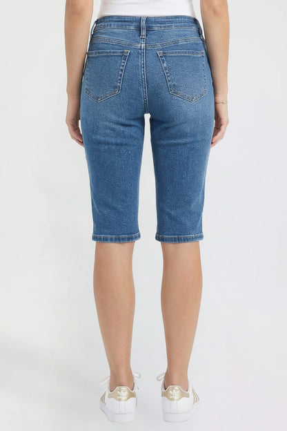 Ymi Women's Luxe Essential Capri in N Indigo Blue view 11 (bottom)